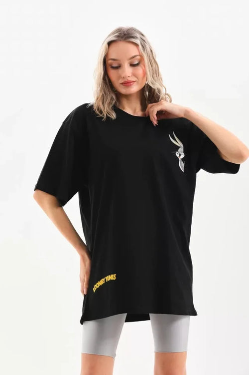 T-shirt Oversize Unisex Z Nadrukiem – Czarny