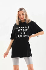 T-shirt Oversize Unisex Z Nadrukiem – Czarny