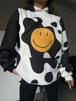 Bluza Z Kapturem Smiley Face - Czarna