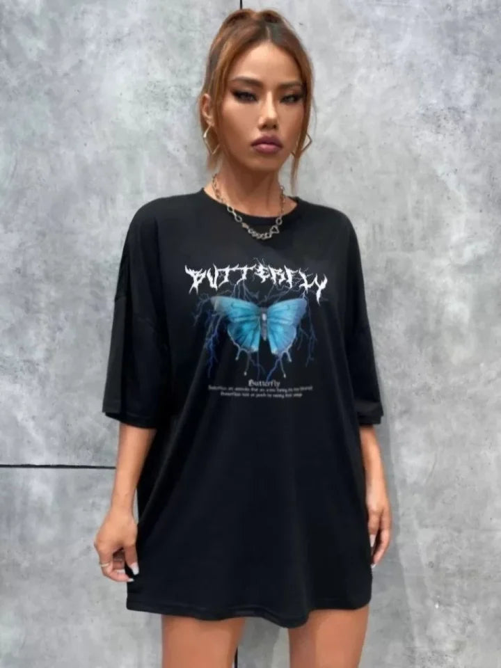 T-shirt Oversize Unisex Z Nadrukiem – Czarny