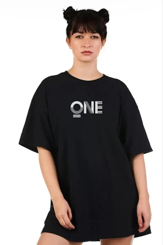 T-shirt Oversize Unisex Z Nadrukiem – Czarny