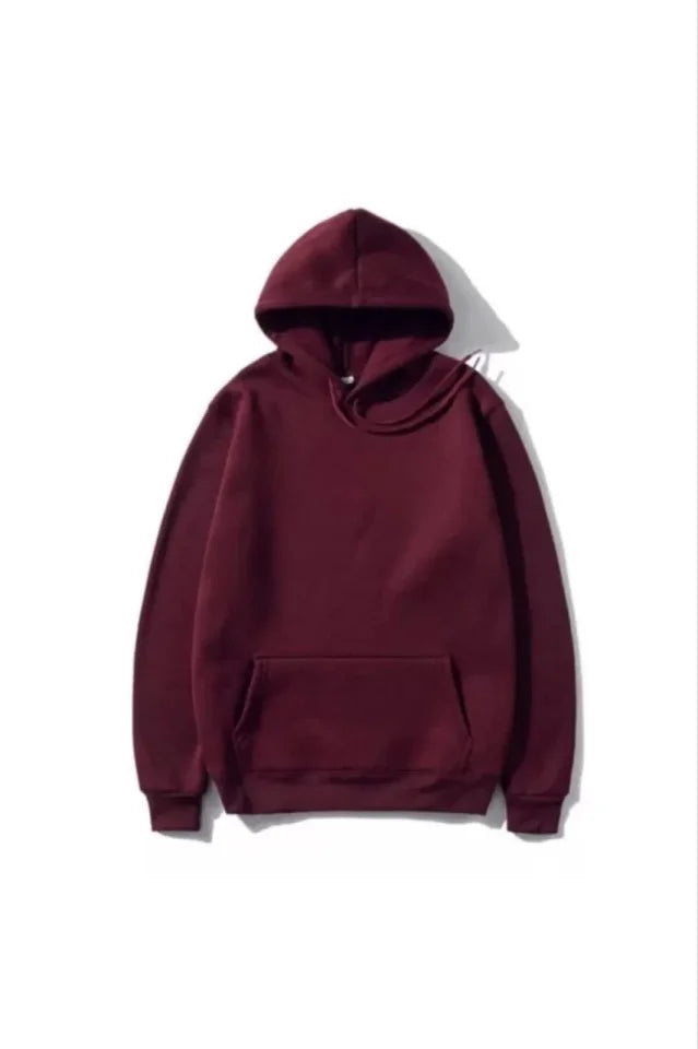 Bluza Z Kapturem Unisex Z 3 Przędz Bawełnianych - Claret Red