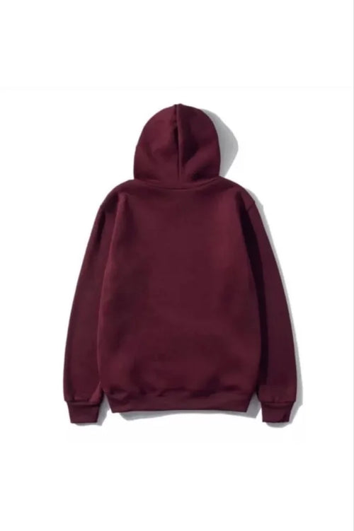 Bluza Z Kapturem Unisex Z 3 Przędz Bawełnianych - Claret Red