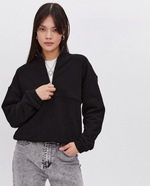 Bluza Oversize Z Półkołnierzykiem Basic - Czarna