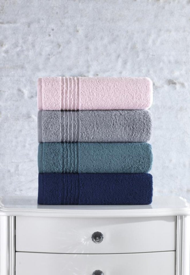 Zestaw Ręczników Cotton Box Plump 50x90, 4-częściowy, Szary Granatowy Różowy Niebieski